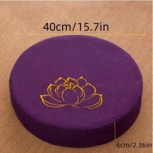 Round Yoga Cushion Linen Cover Medium Firm Poly Foam NWT